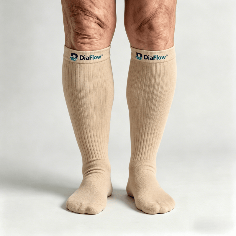 DiaFlow™ Black Knee-High Socks: Deep Circulation Relief