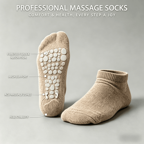 DiaFlow™ Ankle Acupressure Massage Socks (for neuropathy) - Khaki Brown