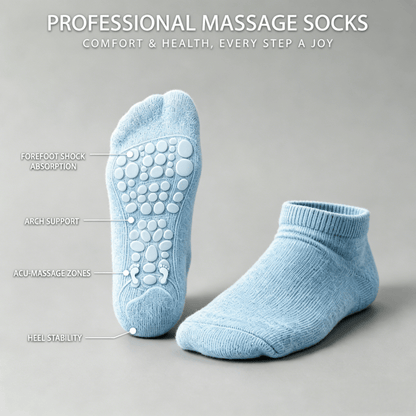 DiaFlow™ Ankle Acupressure Massage Stockings (for neuropathy) - Light Blue