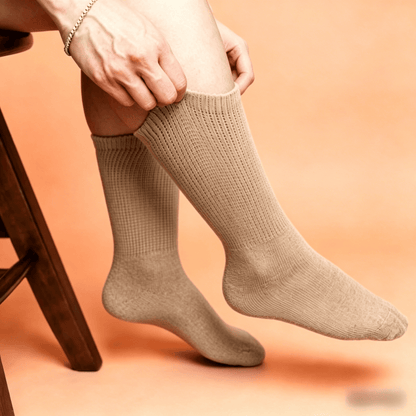DiaFlow™ Mid-Calf Acupressure Socks for Neuropathy - Khaki Brown