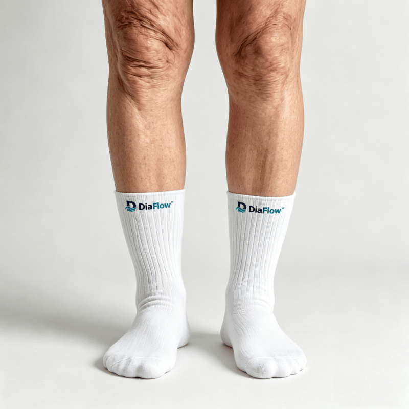 DiaFlow™ Beige Ankle Socks: Sensitive Skin Protection