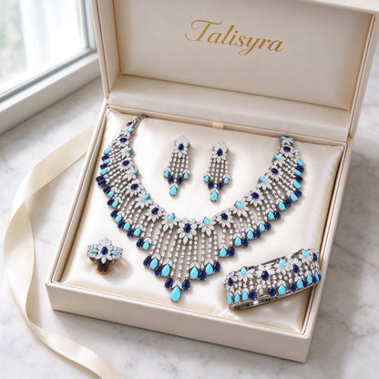 The Celestine Bridal Parure presented in an ivory Talisyra gift box