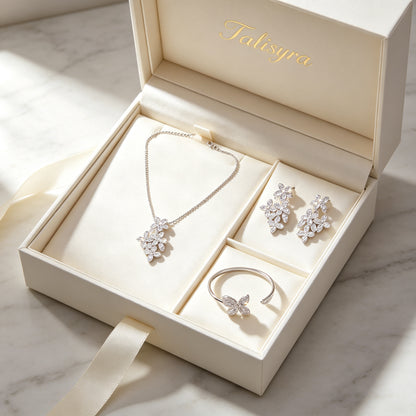 The Cosmo Bridal Parure presented in a Talisyra gift box