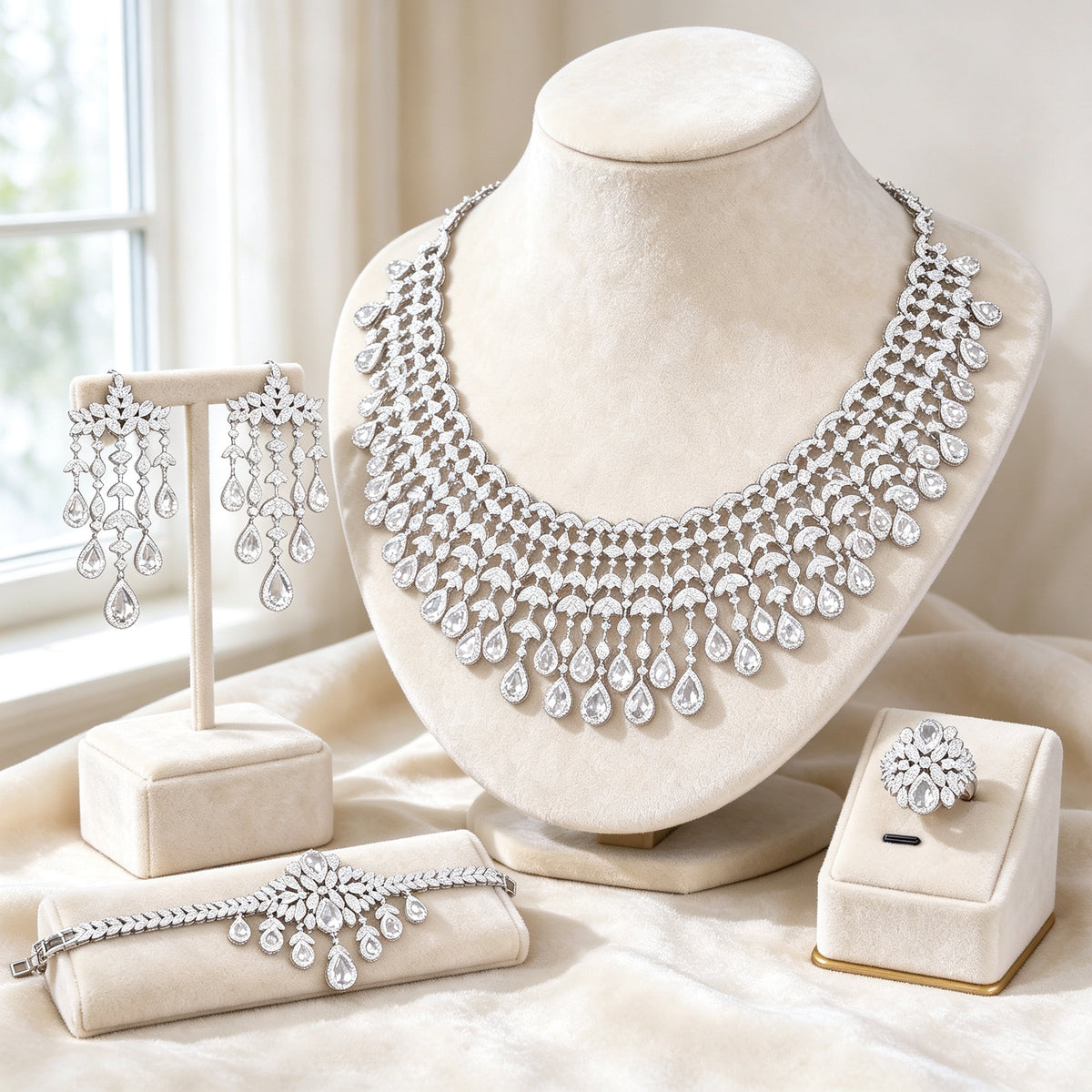 The Sage Crystal Parure — Color Variant White
