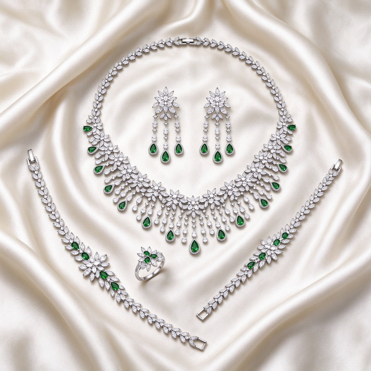 The Finley Bridal Parure — Color Variant Green
