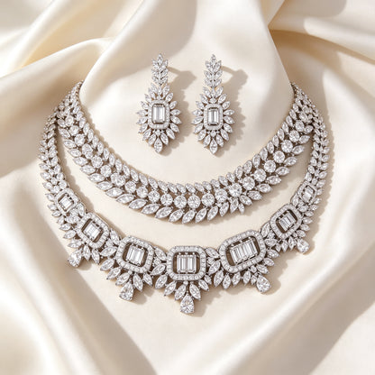 The Reed Crystal Parure — Flat Lay