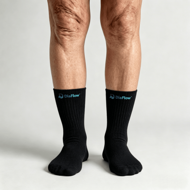 DiaFlow™ Beige Ankle Socks: Sensitive Skin Protection