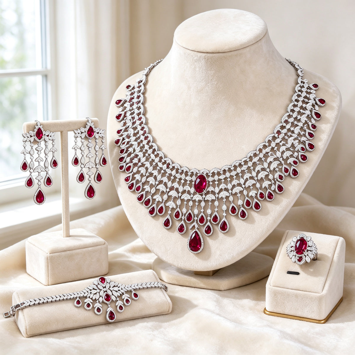 The Sage Crystal Parure — Color Variant Red