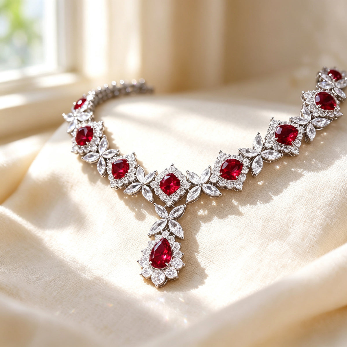 The Rowan Bridal Parure — Color Variant Red