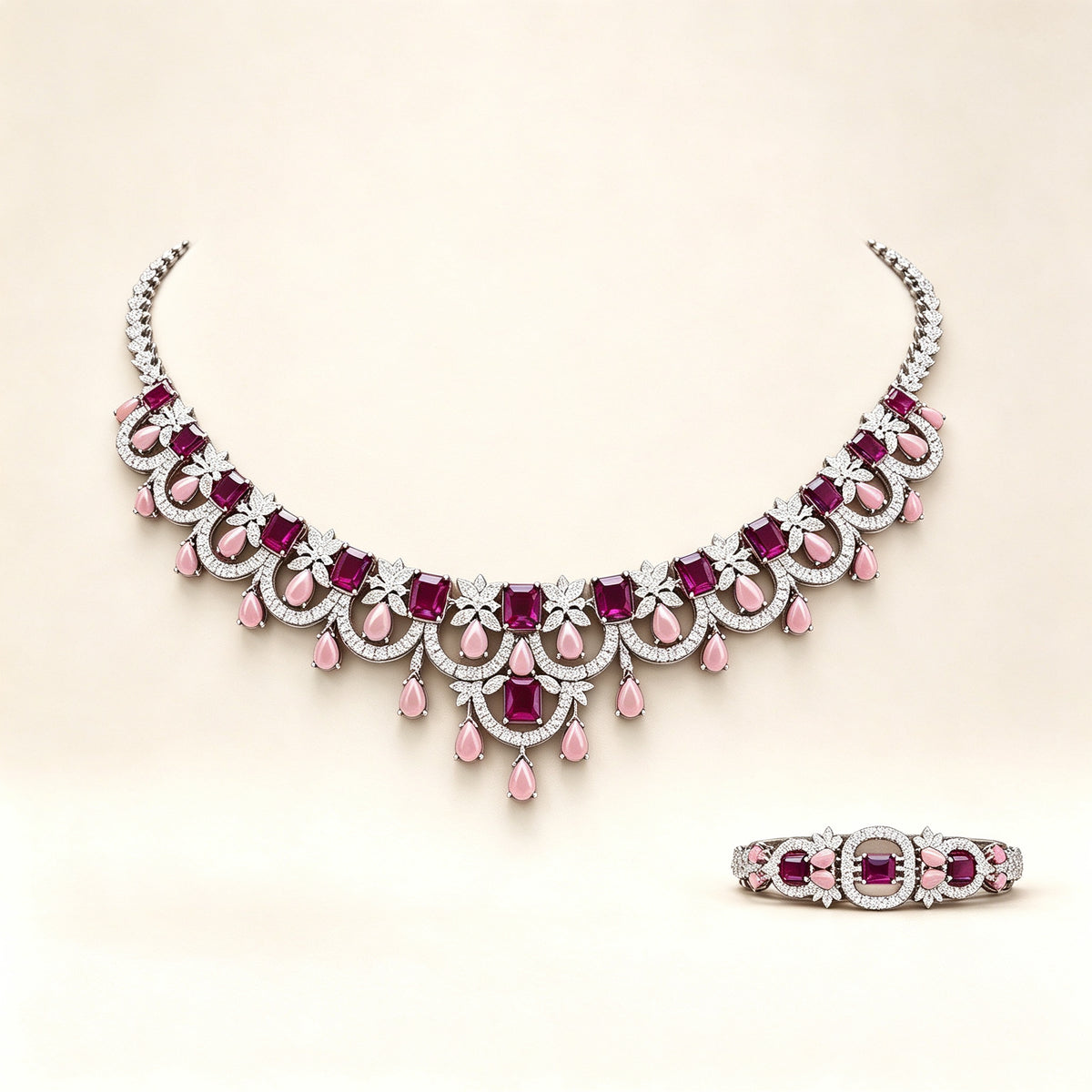 The Riley Bridal Parure — Color Variant Pink