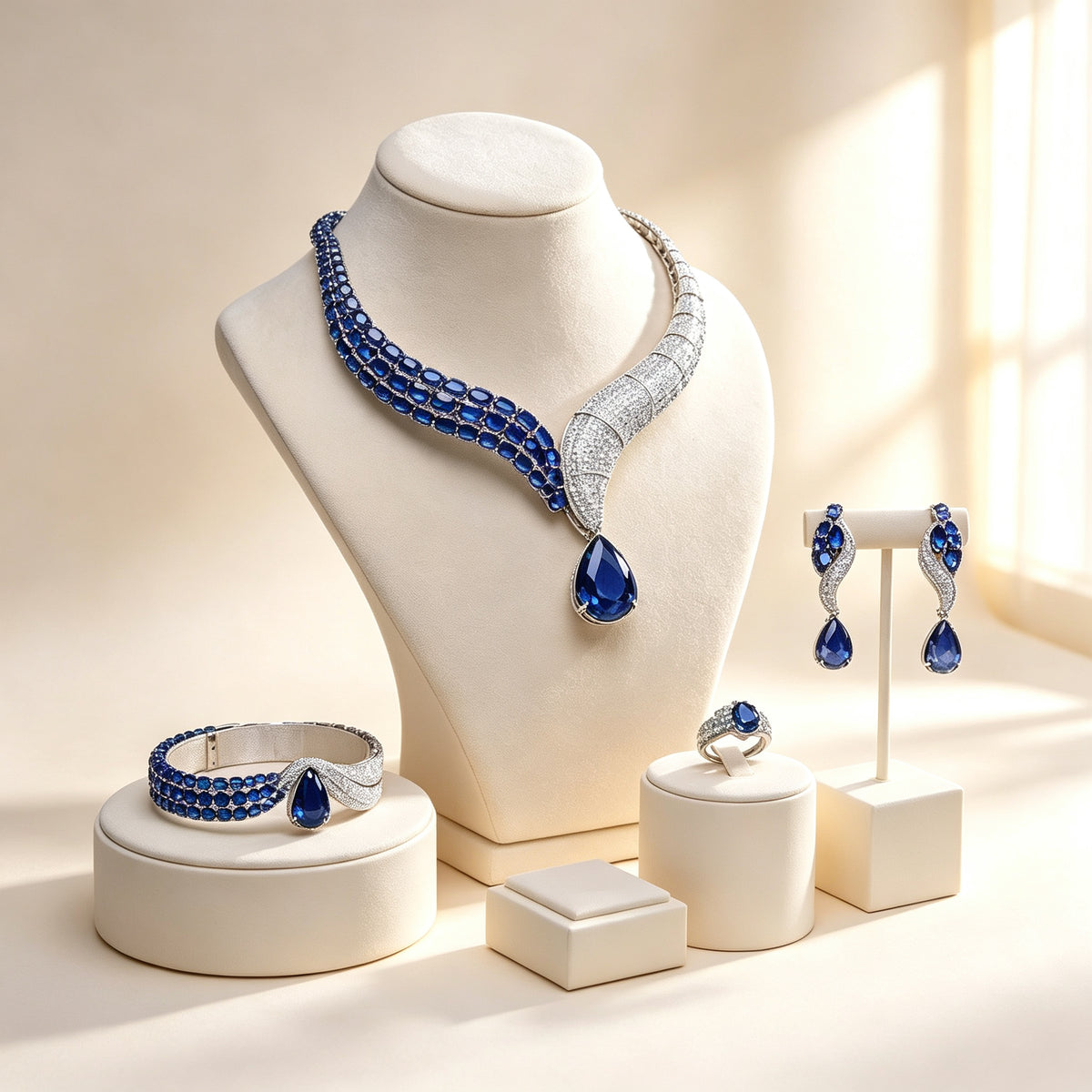 The Ophelia Crystal Parure — Color Variant Blue