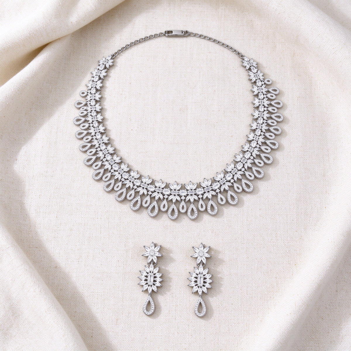 The Peak Bridal Parure — Flat Lay
