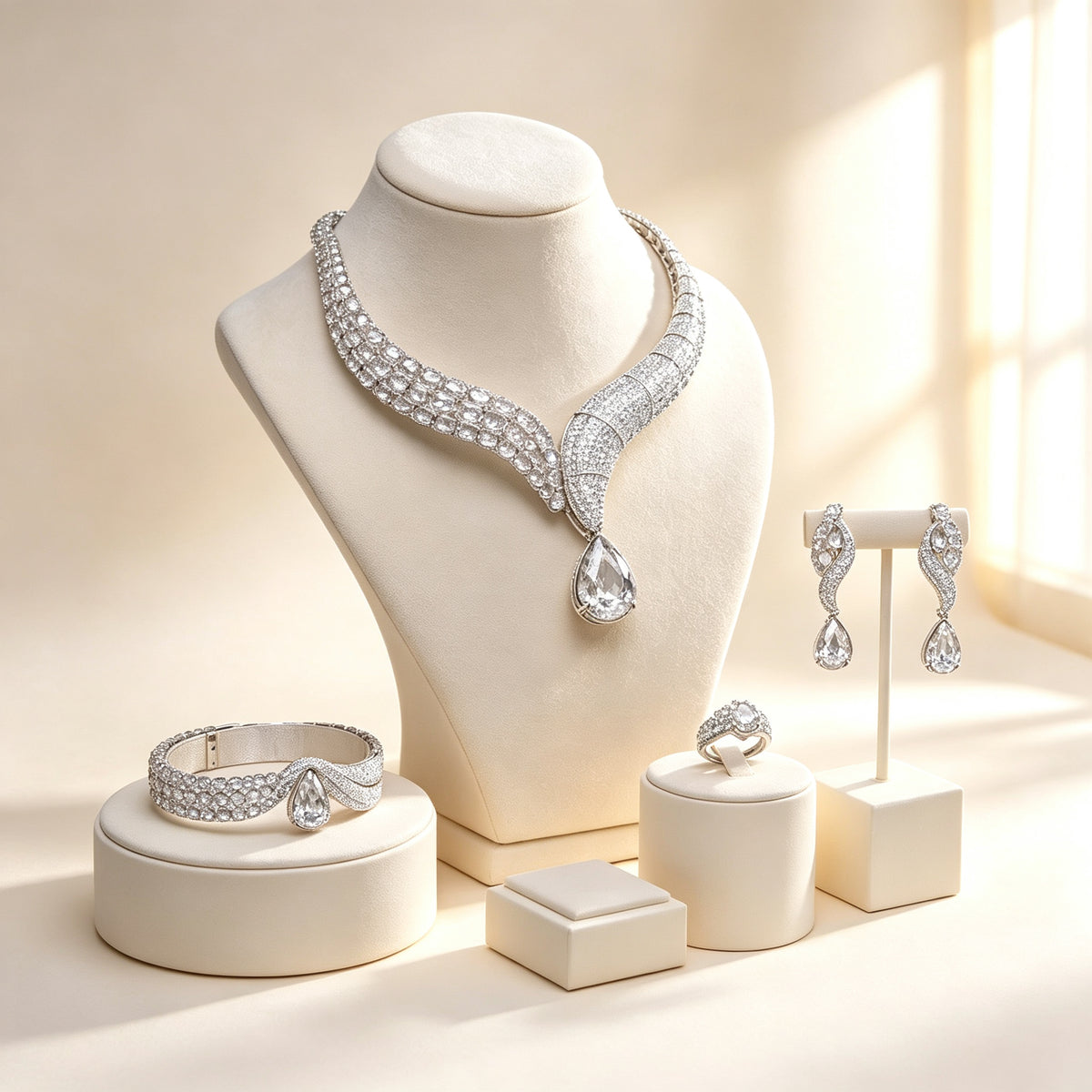 The Ophelia Crystal Parure — Color Variant White