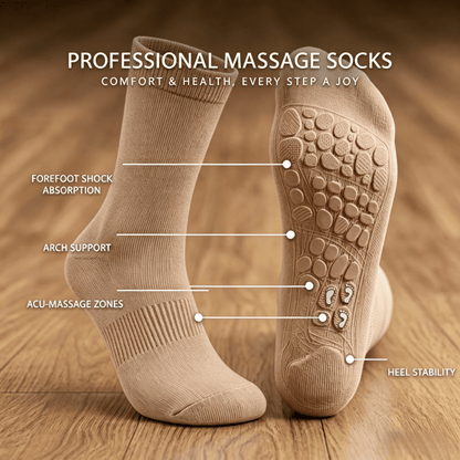 DiaFlow™ Mid-Calf Acupressure Socks for Neuropathy - Khaki Brown