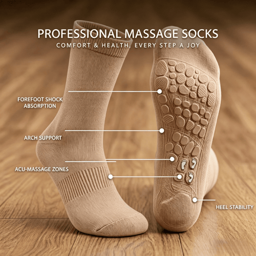 DiaFlow™ Mid-Calf Acupressure Socks for Neuropathy - Khaki Brown