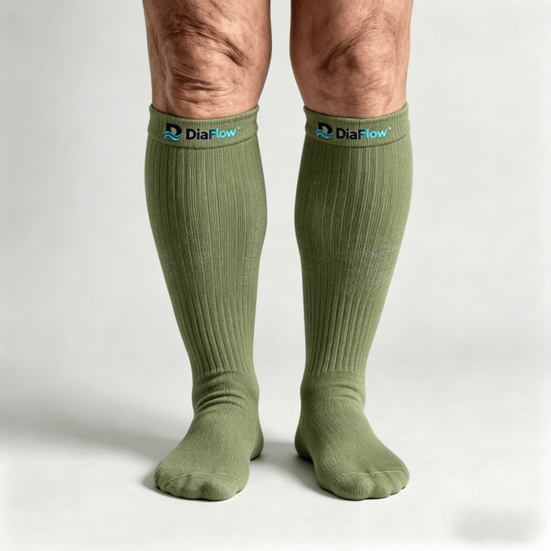 DiaFlow™ Black Knee-High Socks: Deep Circulation Relief