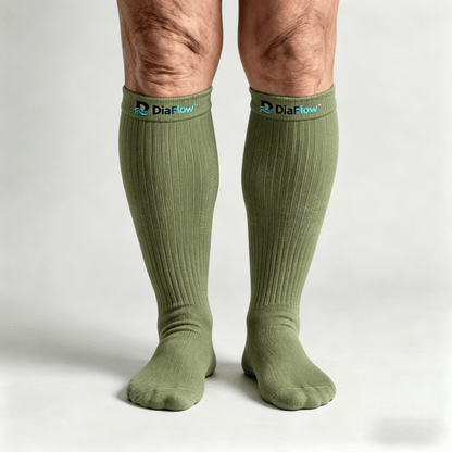 DiaFlow™ Black Knee-High Socks: Deep Circulation Relief