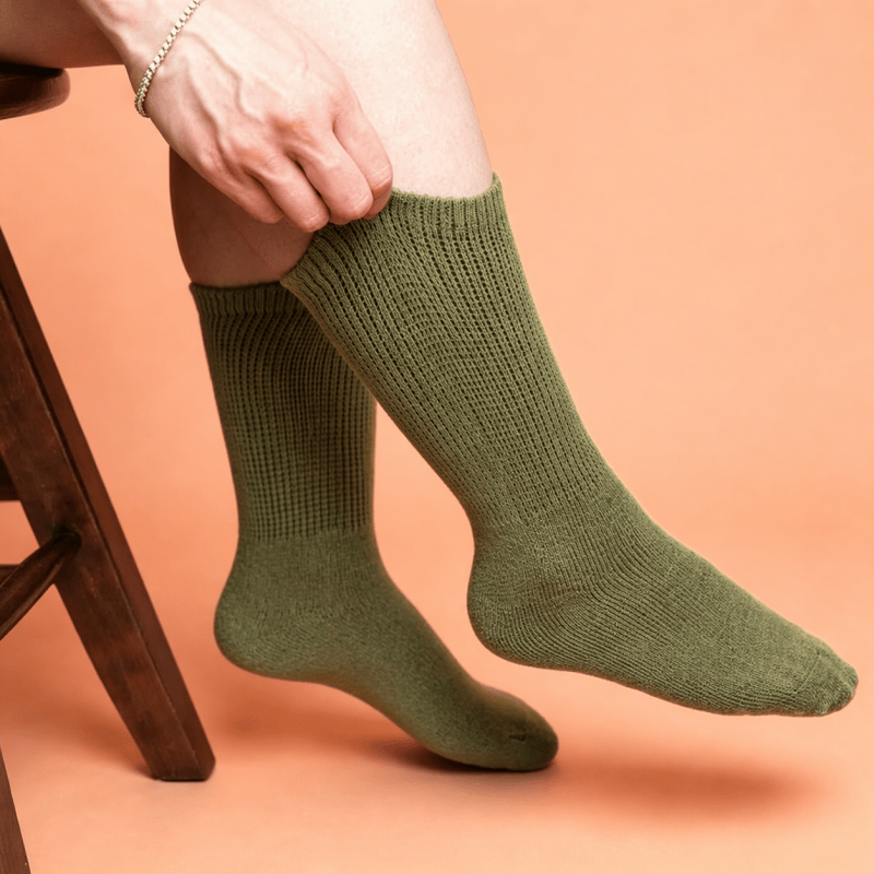 DiaFlow™ Mid-Calf Acupressure Socks for Neuropathy - Khaki Brown