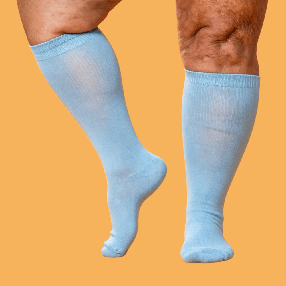 Light Blue acupressure socks for diabetic neuropathy relief – soft, breathable, and medical-grade compression for daily wear