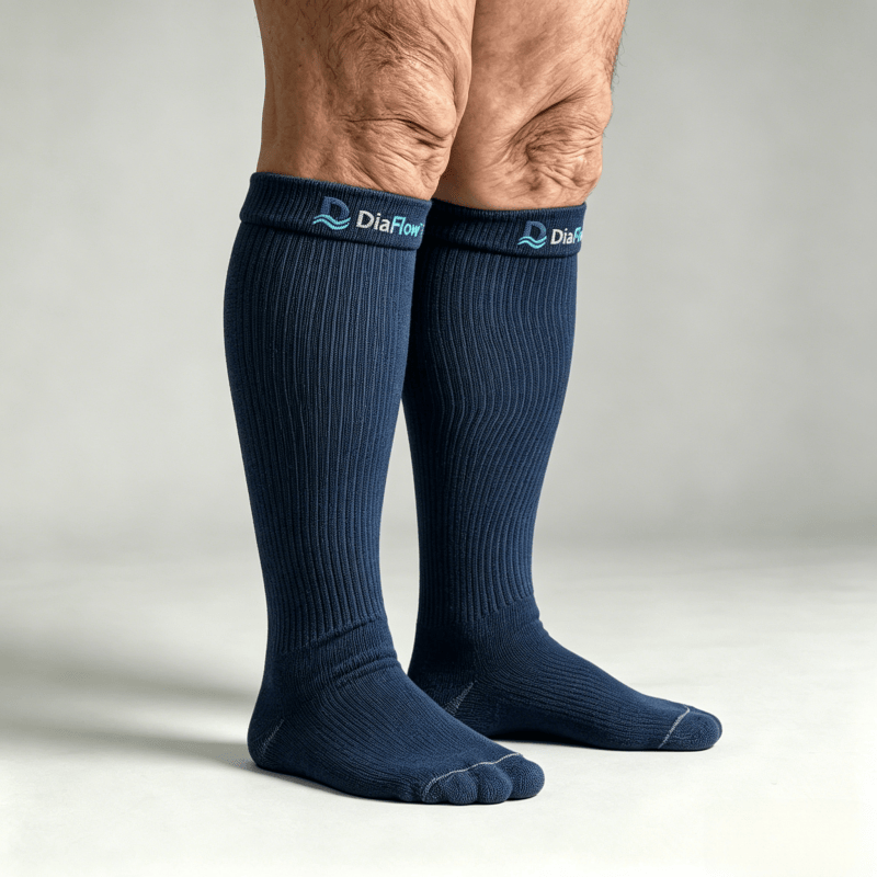 Loose non-binding top prevents pressure marks and supports natural circulation, ideal for swollen ankles