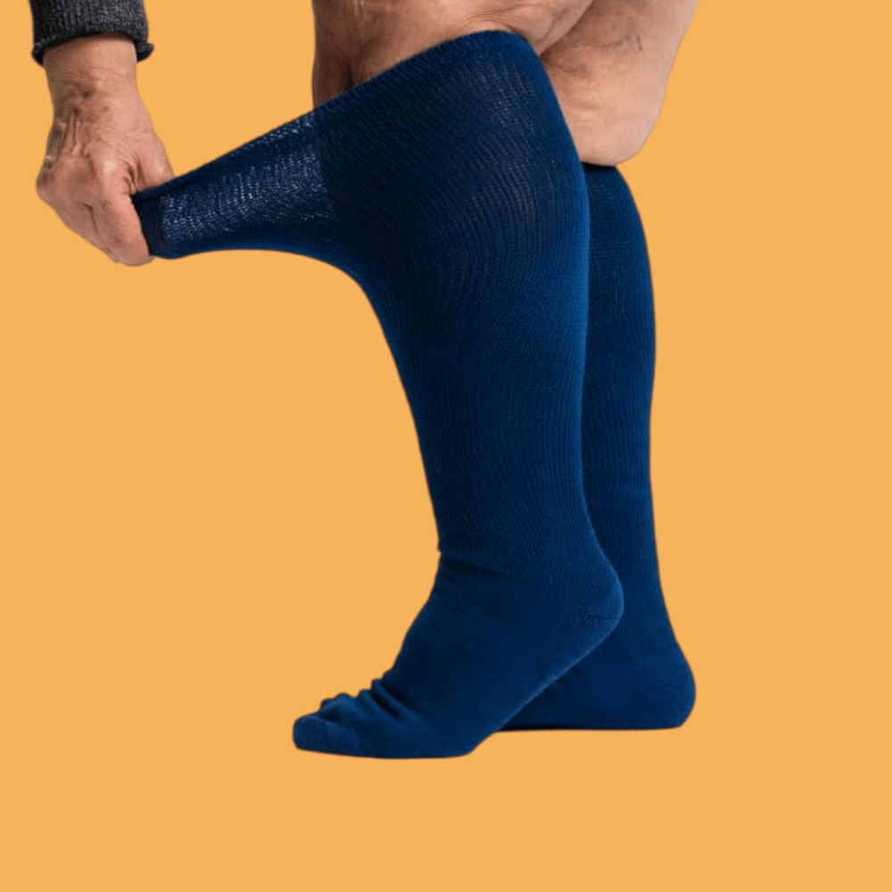 Nerve comfort socks in Navy Blue – gentle compression and acupressure for all-day foot pain relief.