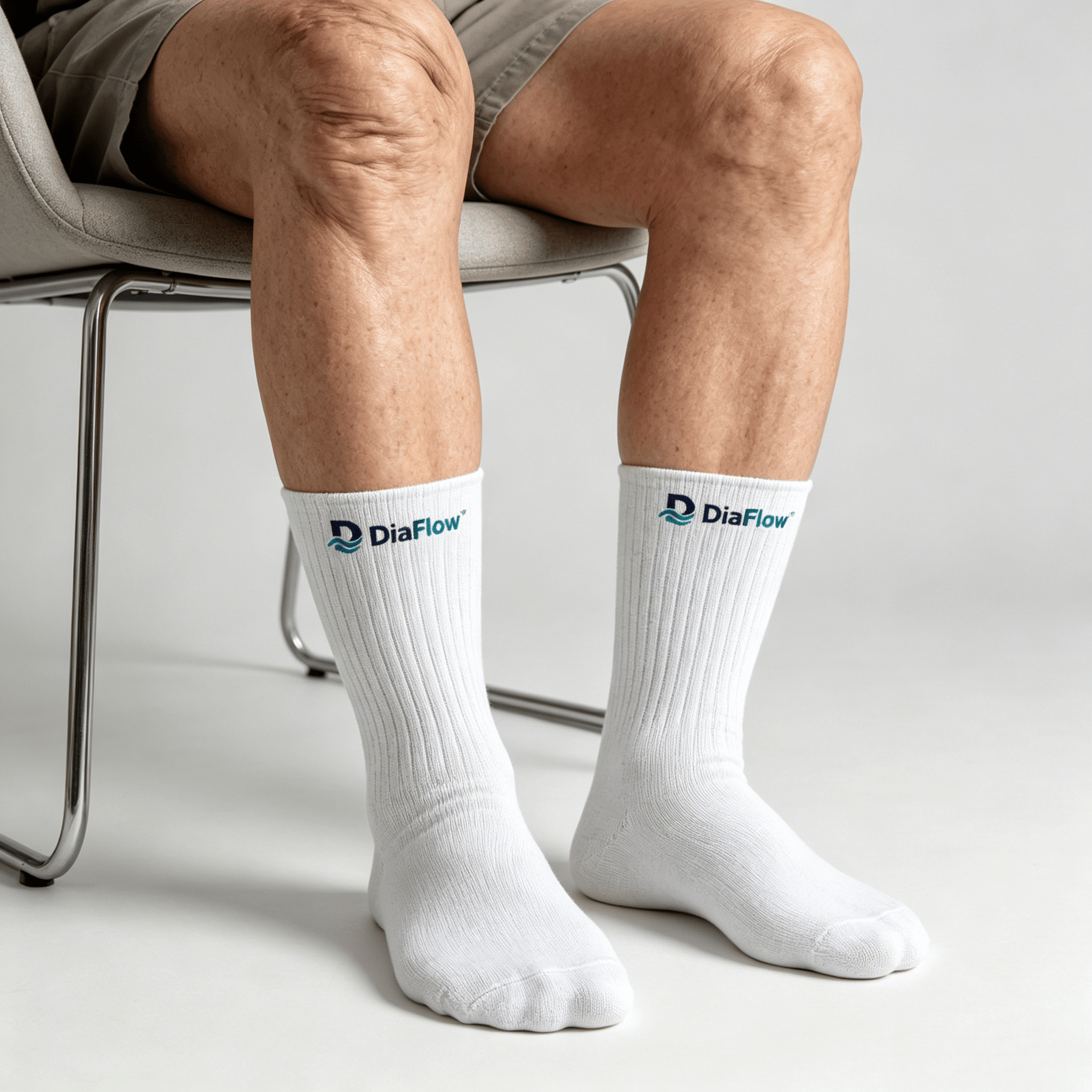 Non-binding white diabetic socks for comfortable everyday wear