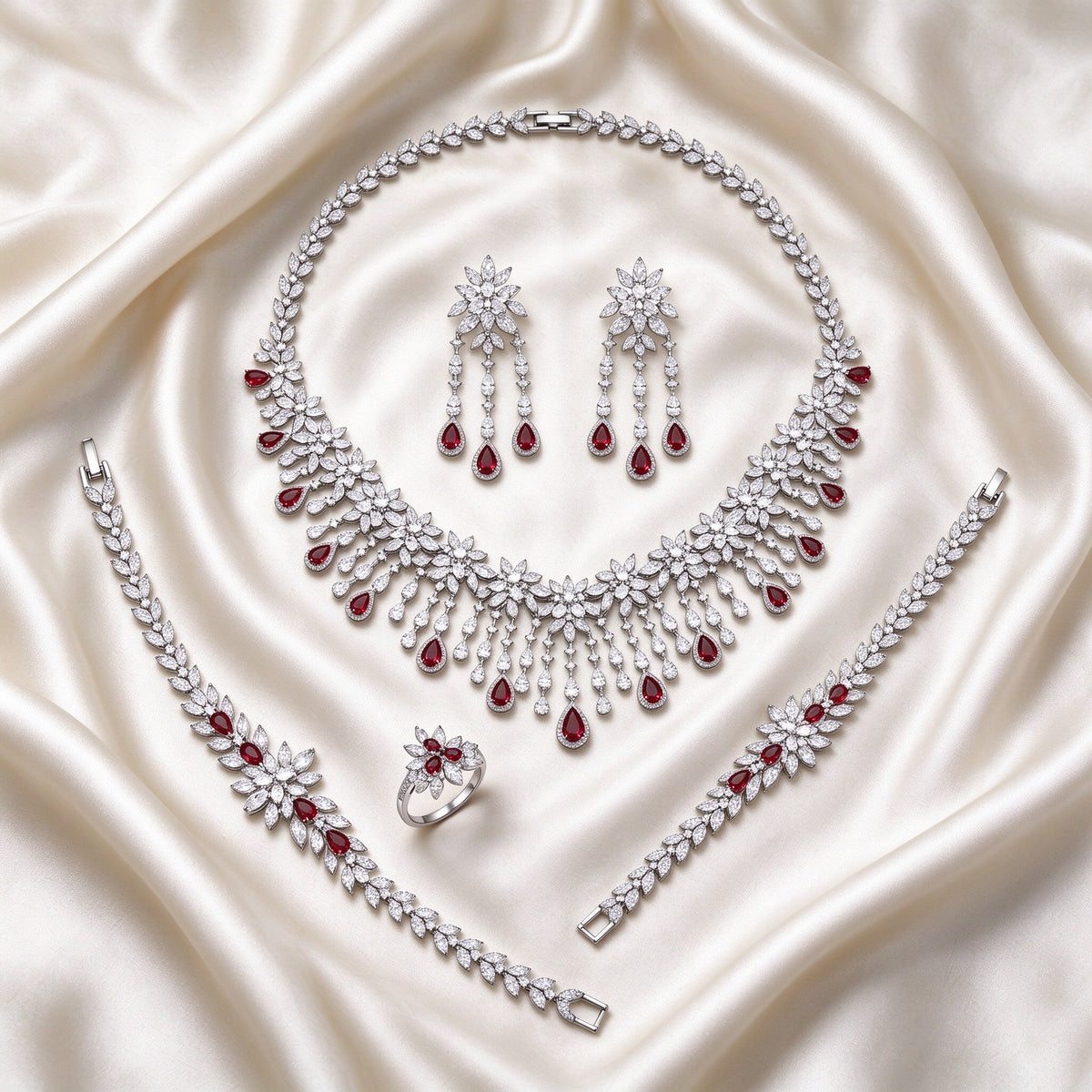 The Finley Bridal Parure — Color Variant Red