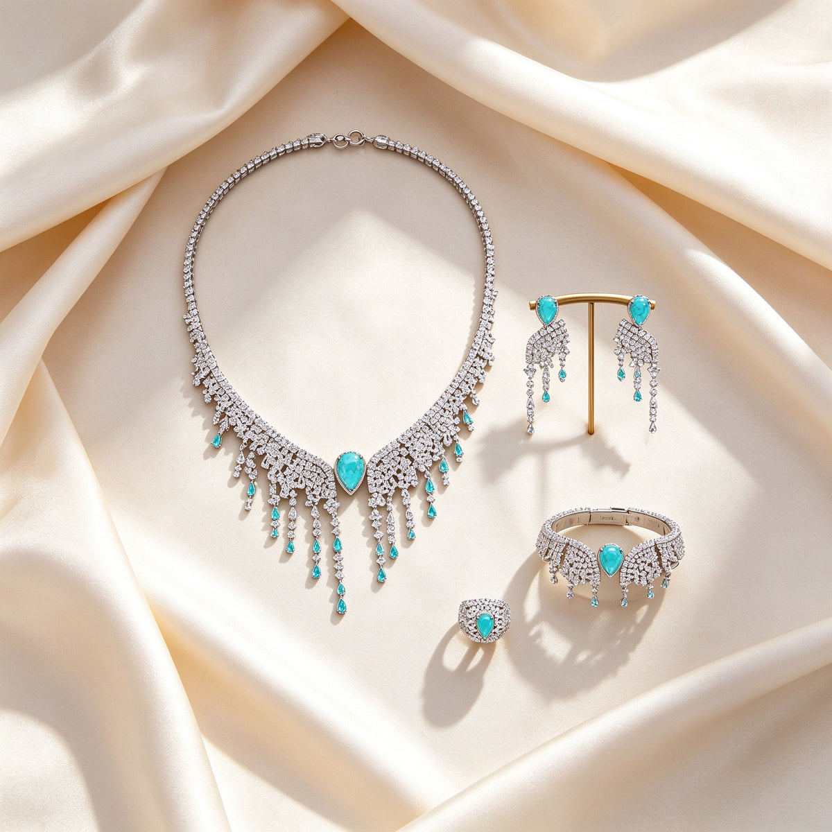 The Genevieve Bridal Set — Color Variant Turquoise