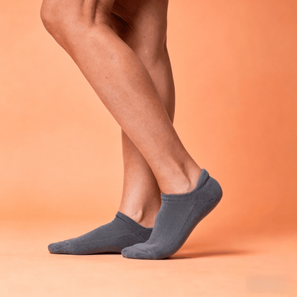 Solid gray low cut acupressure socks for nerve pain foot relief