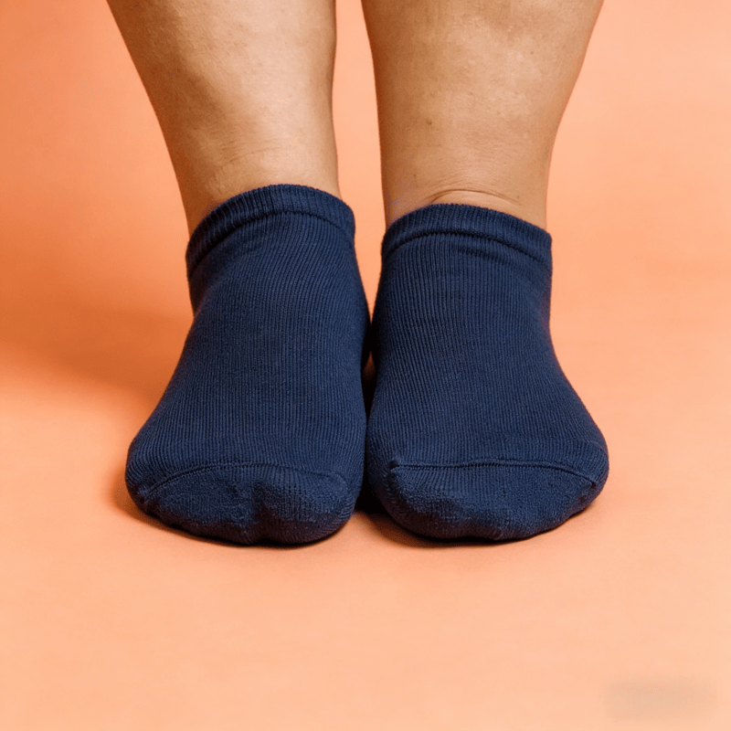 Solid navy low cut acupressure socks for nerve pain foot relief