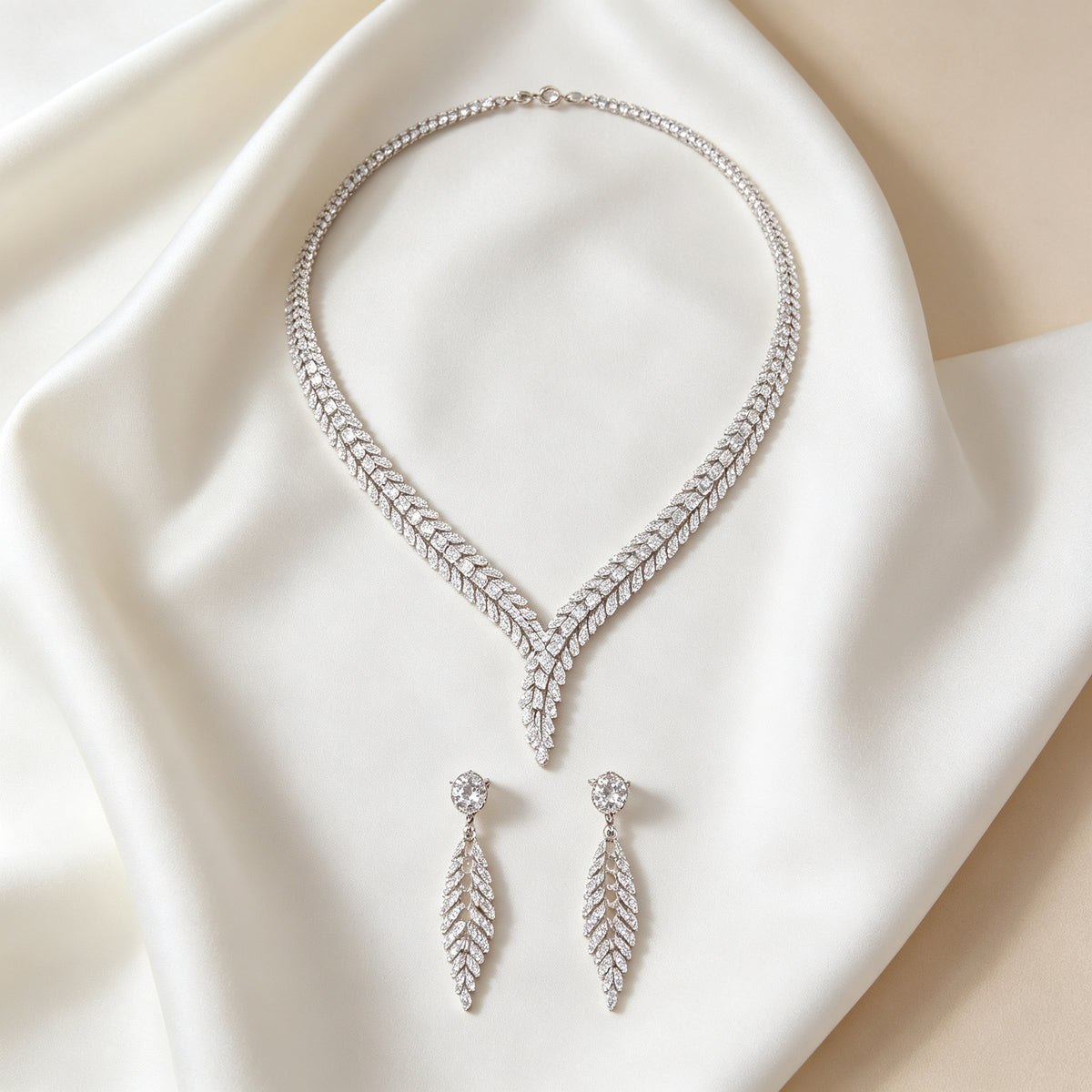 The Nova Crystal Parure — Flat Lay