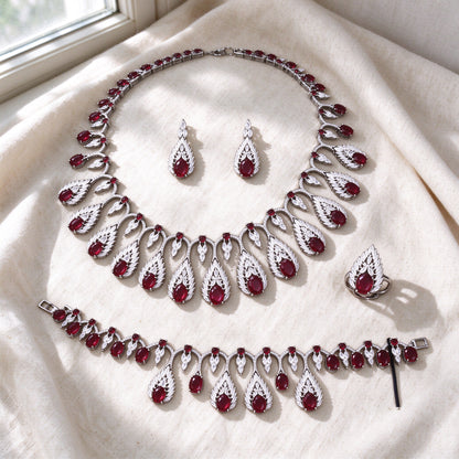 The Zinnia Bridal Parure — Color Variant Red