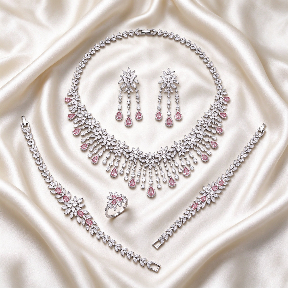 The Finley Bridal Parure — Color Variant Pink