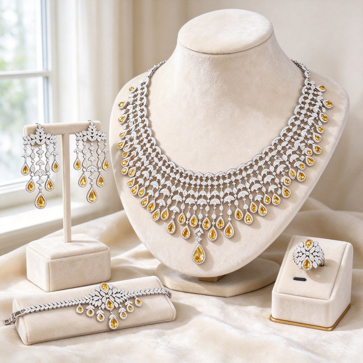 The Sage Crystal Parure — Color Variant Yellow