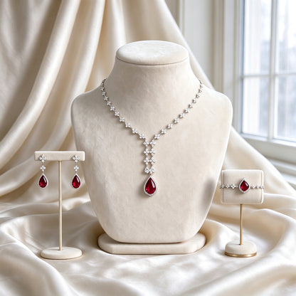 The Magnolia Crystal Parure — Color Variant Red